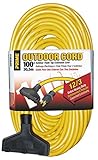 Prime Wire & Cable EC600835 100-Foot 12/3 SJTW Triple-Tap Extra Heavy Duty Outdoor Extension Cord, Y
