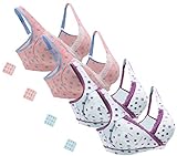 iLoveSIA (アイラブシア) マタニティ ブラジャー クロスオープン ノンワイヤー ブラカップ付 4枚組み ピンクブルー+ピンクブルー+ブルー+ブルー LL(2XL実物サイズタグ)