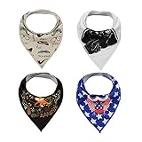 ALVABABY ベビー よだれかけ 柔らかい ビブ 三角 スナップ サイズ調整可能 4枚セット SH06-JP