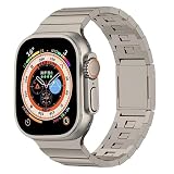 [Enosyu] BD051 適用 iwatch専用バンド 42/44/45/49mm 磁気吸引 ステンレスストラップ 引き外しに適している ステンレスバンド (42/44/45/49mm汎用, BD051チタン色バンド)