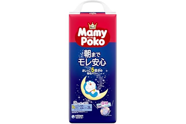 【Night Use Pants Larger Than Big Size】MamyPoko Mamy Poko Night Pants Doraemon Diapers (13~28kg) 22 pieces