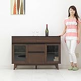 リビング収納 キャビネット サイドボード 木製 リビングボード 幅120cm (hs-00034BR)