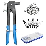 KISENG ハンドベッターセット ガンリベット ハンドツールセットキット 100ピースナットインサート 5個マンドレル＆ボックス