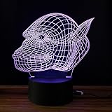 テーブルランプ3D創造性光るヒョウLEDナイトライトベッドルームのベッドサイドランプホリデーギフト,Purple