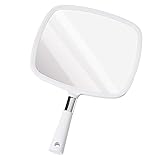 Plugfill HAND MIRROR 手鏡 大きめ ハンドミラー サロン プロ仕様 かがみ てかがみ (ホワイト)