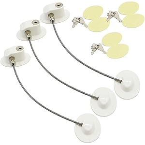 sakurashopec ドアロック キーロック 3個セット ワイヤー式 取り付け簡単 冷蔵庫 引き出し キャビネット 介護用品