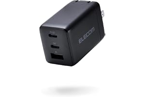 エレコム 充電器 合計65W 3ポート Type-C USB-A USB PD対応 スイング式プラグ採用 ブラック EC-AC10367BK