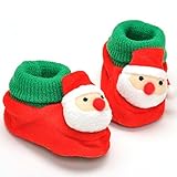 エルフ ベビー (Fairy Baby) クリスマス 新生児靴 室内滑り止め シューズ 0-12か月 暖かい レッド 11.5cm(一足)