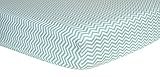 Trend Lab Print Flannel Crib Sheet, Mint Green and White Chevron