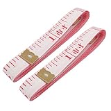 uxcell クロスルーラー　ダブルマークス　ホワイト　レッド　ドレスメーカー　150cm長　2本