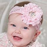 新生児 赤ちゃん 大型の花 デザイン 髪飾り ベビー＆キッズ ベビー ヘアバンド (ピンク)