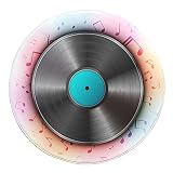 sunone11直径21.65インチ( 55 cm )カラフルピンク音楽音楽レコードマットエリアラグ床ラウンド保育園寝室子供部屋リビングルームの装飾のカーペット
