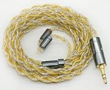 【BIGMANGO-Undine】MMCX4.4mm金メッキ+銀メッキ+銀箔ケーブル MMCXリケーブル 4芯イヤホンアップグレードケーブル 4.4mm交換ケーブル (MMCX4.4mm)