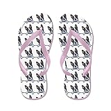 lplpolボストン・テリアover the LineサンダルFlip Flops for Kids大人用ユニセックスビーチサンダルプールシューズパーティースリッパブラックピンクブルーベルトfor C