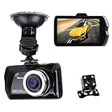 3.0" LCD FHD 1080p 170 Degree Wide Angle Dual Channel Dashboard Camera Recorder Car Dash Cam with Re