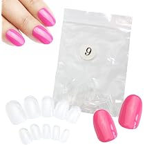 Amazon | ネイルチップ クリア サイズ別販売【 ショートオーバル 9番