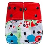 HappyEndingsTM Night, Night Charcoal Bamboo Pocket Cloth Diaper + 5 Layer Charcoal Bamboo Insert Kni