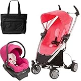 Quinny Zapp Xtra Folding Seat Stroller Travel system with diaper bag and car seat - Pink Precious by