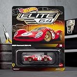 Hot Wheels Elite 64 1967 フェラーリ 330 P4 – 1:64スケール プレミアムダイキャストコレクターカー レッドロッソコルサ リアクラムシェル&リアルライダーズホイール
