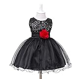 HUANQIUE DRESS ベビー・ガールズ カラー: ブラック