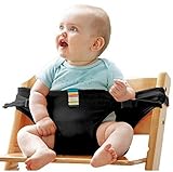 ハイチェア幼児袋ベルト赤ちゃんダイニングチェア安全シートベルトガードストラップ赤ちゃんチェアベルト (3-36 ヶ月) (ブラック)