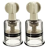 SZJY 2PCS いいえポンプ吸引カッピング乳首エンハンサーの拡大の乳肥大真空ロータリーボンデージフェチツイストない - よりしっかり、Perkier、大乳首 3.9CM/1.5"