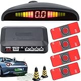 GreenYi Red Color 16mm Original Flat Sensors Car Parking Sensor LED Display Monitor Auto Reverse Bac
