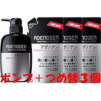 Amazon | 【ポンプ+つめ替3個】薬用アデノゲン スカルプケア