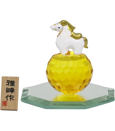 Amazon.co.jp: 手作りの手吹きガラスクリスタルホース 馬の姿 20 cm
