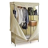 タンスのゲン スチール製 ハンガーラック カバー付き 幅120 棚板可動 アイボリー 31900013 IV