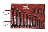 Stanley Proto JSCVM-22S Proto 22-Piece Black Chrome Reversible Combination Ratcheting Wrench by Stan