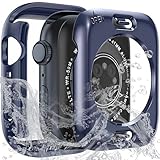 [Sunhel] コンパチブル アップルウォッチ 防水 カバー 対応 Apple Watch Series 9 8 7 41mm ケース 2-in-1 前後保護 PCフレーム＋強化ガラス 耐衝撃 軽量 高透過率 簡単脱着(ブルー，41mm)