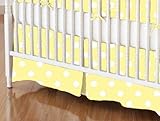 SheetWorld - Crib Skirt (28 x 52) - Pastel Yellow Polka Dots Woven - Made In USA by sheetworld