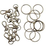 KUKU工房 キーホルダー金具 二重リング付き 10個セット キーホルダー アクセサリーパーツ 手芸 ハンドメイド材料 (ピンクゴールド)