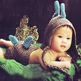 ハンドメイド 0-1歳に合う 撮影写真 ベビー 幼児 編む 角ある 帽子+パンツ 身丈70cmに合う 【1点】