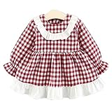 ベビー服 子供服 女の子 ワンピース ドレス チェック柄 おしゃれ かわいい 長袖 キッズ服 お出かけ チェックワンピース 通園 入園式 入学式 発表会 春 結婚式 チュニック フレア (80cm, 