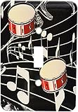 3dRose LLC lsp_38199_1 Red Drums On Music Notes Single Toggle Switch