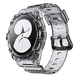 NotoCity Galaxy Watch 4 Galaxy Watch 5 Watch 6 40mm用バンド クリアバンド 保護ケース 交換用ストラップ付き Galaxy Watch 4/5用 (40mm ブラック)