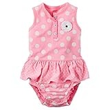 カーターズ Carter's ロンパース 水玉 袖なし 綿100% Neon Polka Dot Ruffle Sunsuit 9M (67-72cm) [並行輸入品]