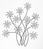 Benzara Black Metal Wall Decor with Ivory Colors Glass Pieces [並行輸入品]