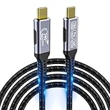 高速USB Cケーブル Thunderbolt 5、Thunderbolt 4/3,80Gbpsデータ転送、USB 5ケーブル6.6フィート、16K/Dual8K usbcビデオケーブル対応、240W/100W充電usb-c モニターケーブル。