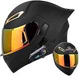 システムヘルメット バイク フルフェイス ブルートゥース付き SOMAN955-S フリップアップ メンズ レディース 四季対応 ジェット ダブルシールド オートバイ 大きいサイズ 洗える裏地 日焼け止め UVプロテクションBluetooth 超軽量 耐衝撃 男女兼用 オールシーズン DOT公認 (L,F25) [並行輸入品]