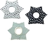 ミンテ 3枚セット 綿100% ベビービブ 食事用 スタイ エプロン 赤ちゃん/幼児に適用 よだれ掛け 4層厚さ 便利360°回転可 星デザイン 男の子 女の子 オールシーズン お洒落 出産祝い 保育