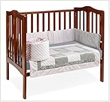 Baby Doll Bedding Croco Minky Mini Crib/ Port-a-Crib Bedding, Pink/Grey by BabyDoll Bedding