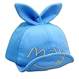 Cutelove 日よけ帽子 ハット メッシュキャップ 鳥打ち帽子 子供 男女兼用 紫外線対策 日焼け止め 熱中症対策 お出かけ つば広 野球帽 ウサギの耳付き 可愛い帽子