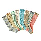 (コナミヤ) Konamiya 女の子 靴下 ガーリイな姫系ハイソックス 8足セット のびのびソックス 子供 キッズ ガール