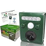 【改良型】 音波 光で 動物 よせつけない　アニマルガーディアン 害獣 追い払う　動物避け ソーラー式　太陽光パネル 防滴 猫 犬 ネズミ キツネ 鳥 猫よけ 日本語マニュアル