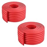 GeeSo ベビーガード 波型コーナークッション コーナーパッド けが防止 厚手 テープ付き2m 2本セット (W波型, レッド)