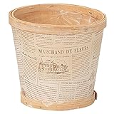 GREENHOUSE ウッドバスケット ラウンド S ニュースペーパー 3678-C