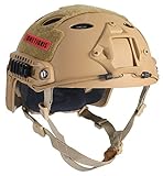 OneTigris ファストヘルメット　fast　PJタイプ　エアソフトヘルメット　米軍風レプリカ装備　多目的　サバゲー･作業用など　マウントレール付き　かっこいい　軽量 (タン)